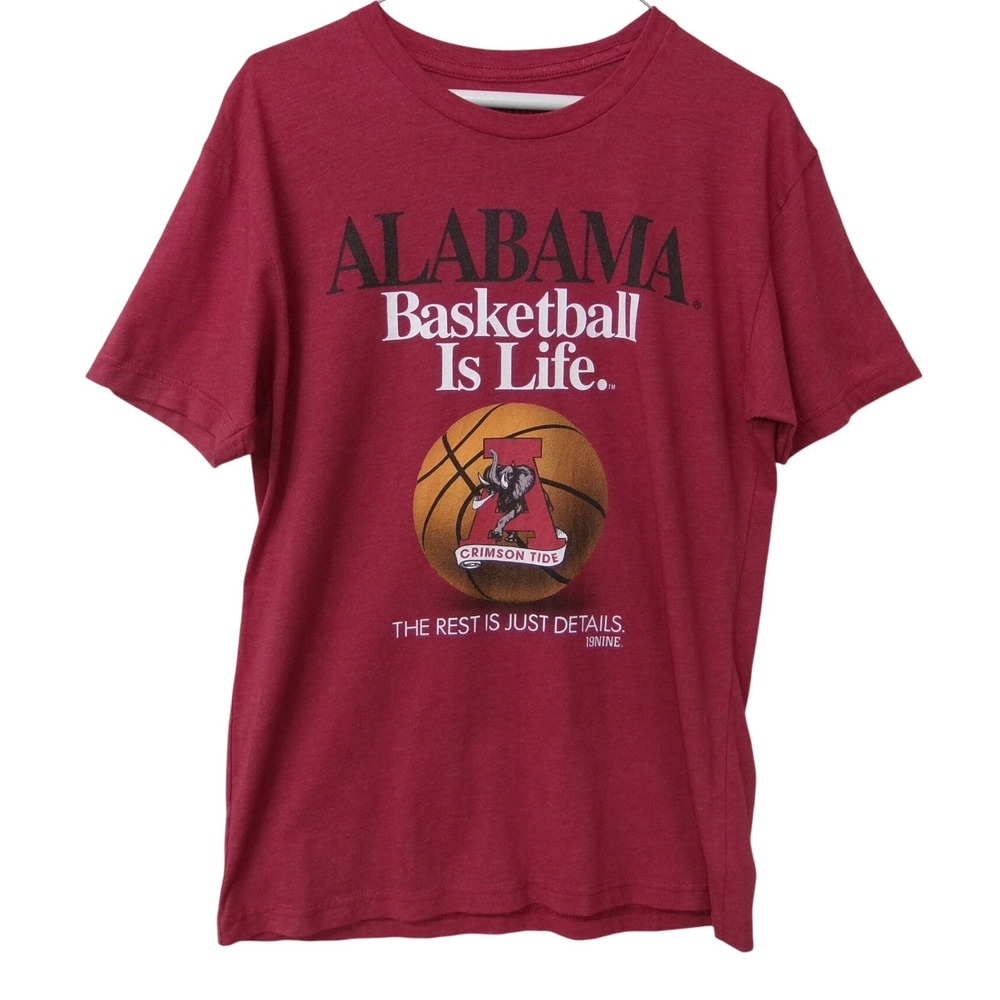 19Nine Alabama Basketball Is Life Crimson Tide Red Graphic T-Shirt Men's Medium